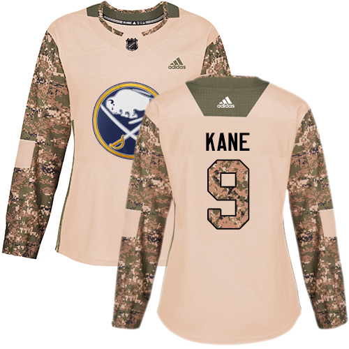 Adidas Sabres #9 Evander Kane Camo Authentic Veterans Day Women's Stitched NHL Jersey - Click Image to Close